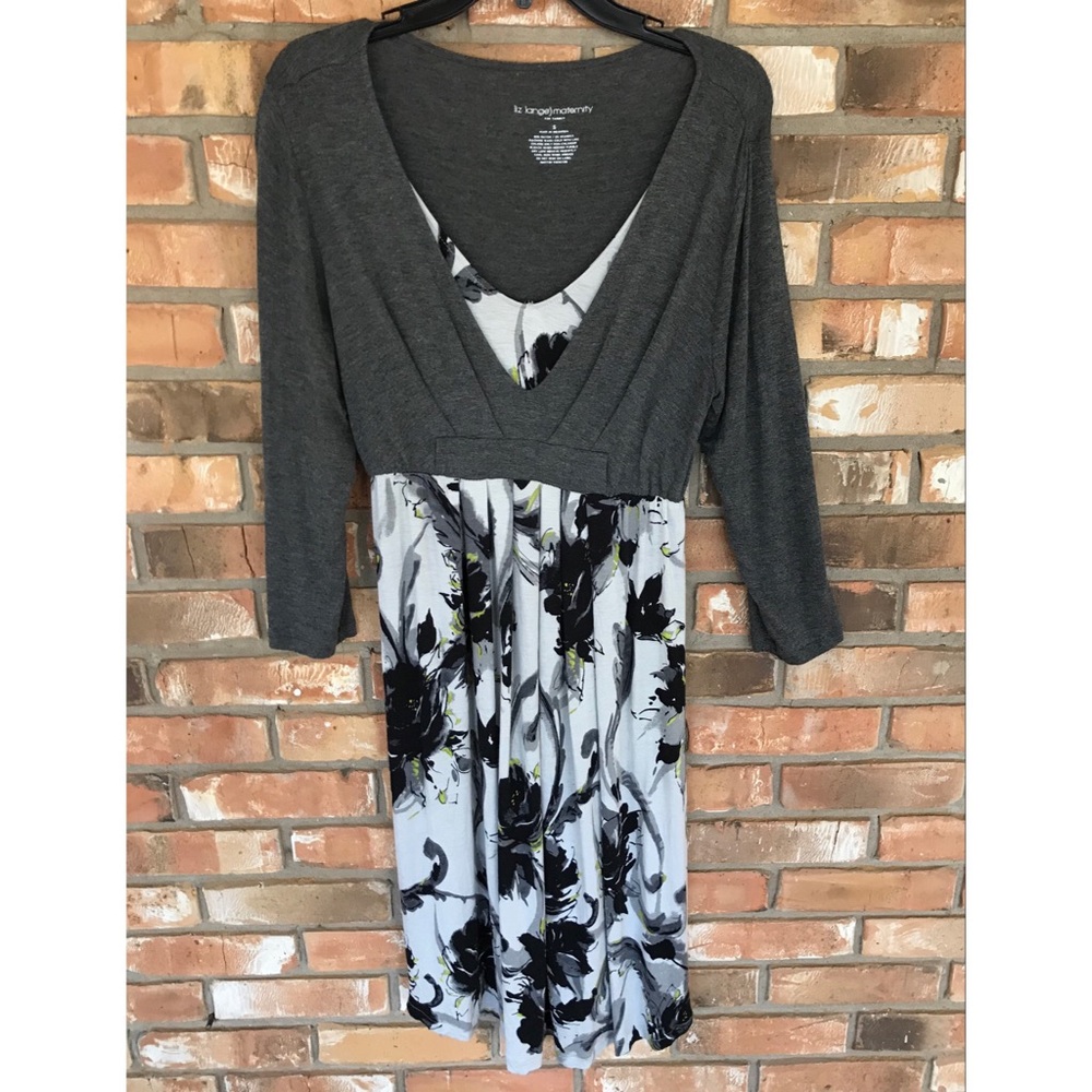 Liz Lange for Target Maternity 2-in-1 Layered Empire Waist Floral Dress Small